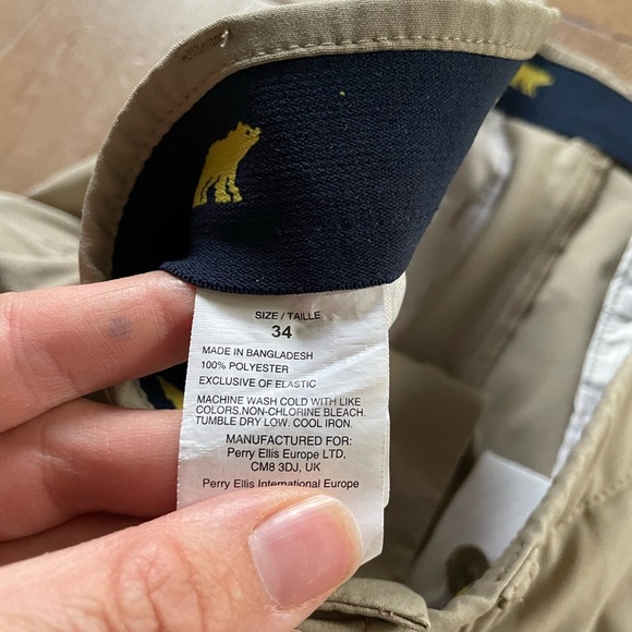 Perry Ellis Tan Polyester Lightweight Casual Golf Shorts Men's 34 - Picture 3 of 7